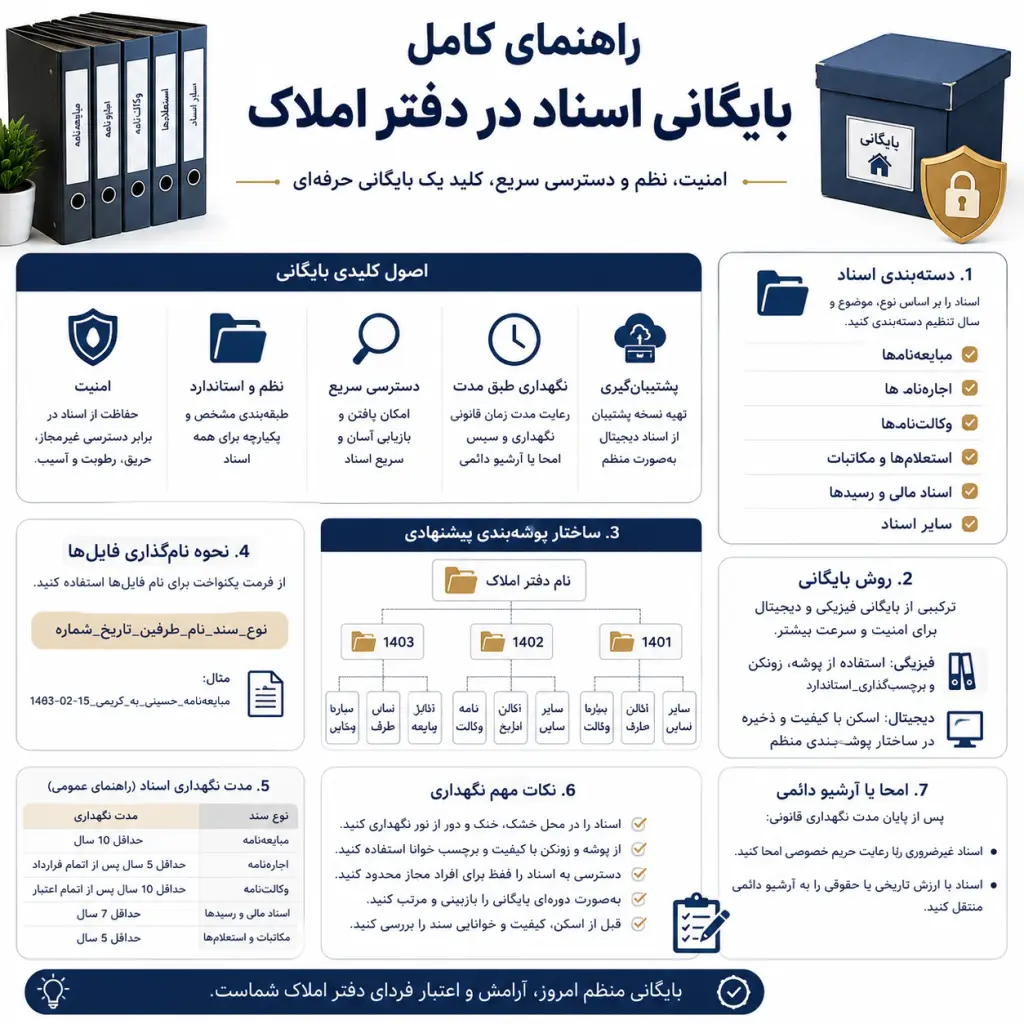 بایگانی اسناد در دفتر املاک