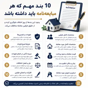 ۱۰ بند مهم هر مبایعه‌نامه
